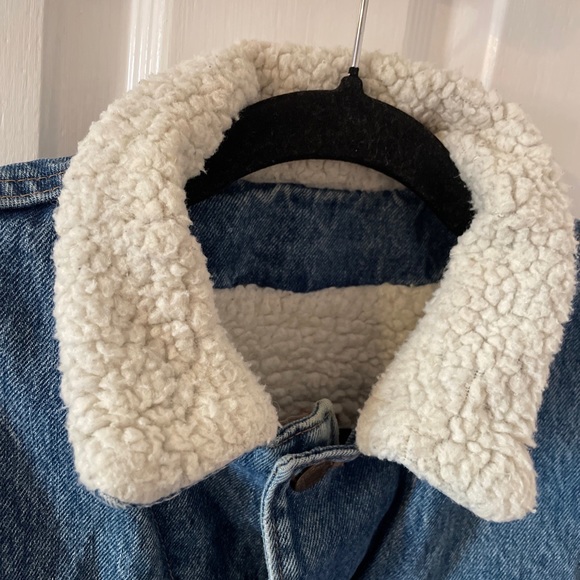 Vintage Men’s Blue Cotton Borg Sleeveless Denim Gilet Small - Picture 15 of 15